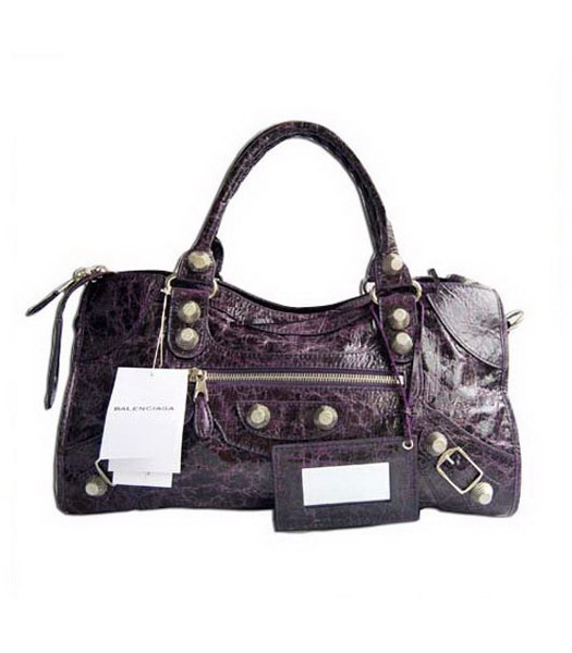 Giant City argento Handbag_Purple Hardware